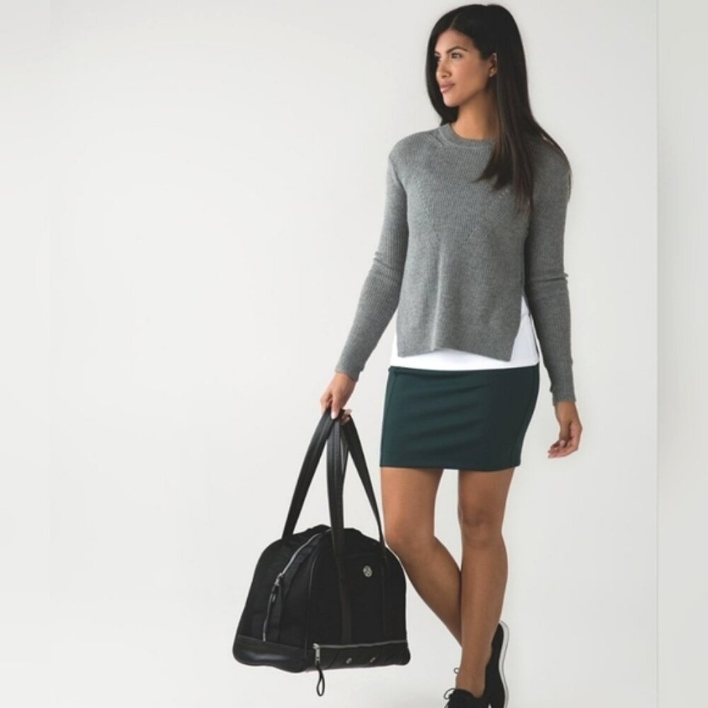 Lululemon Go Cityfarer Dark Fuel Green Stretch Mini Slip On Pencil Skirt Size 4